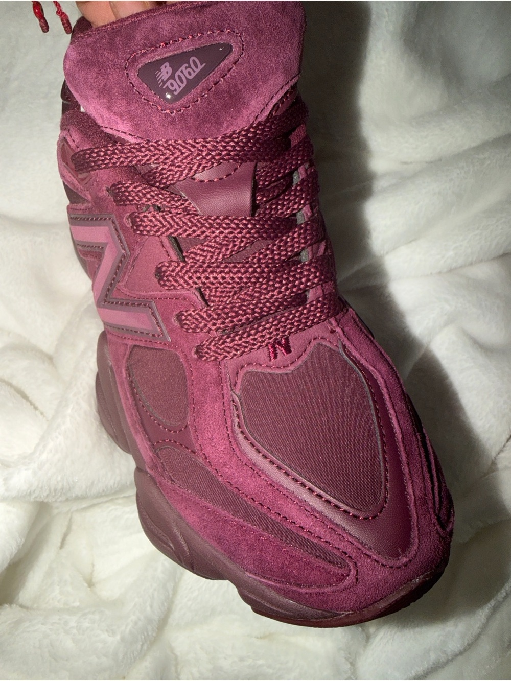 New Balance Women's 9062 Maroon Suede Lace-Up Sneakers